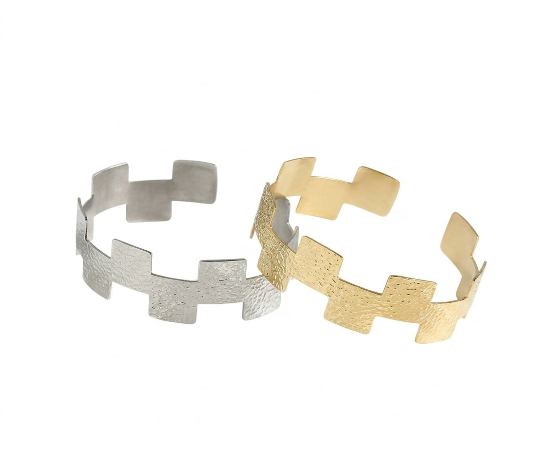 Gypsy Soul Wide Gold Cuff Bracelet XX - Enhanced Studio Photo