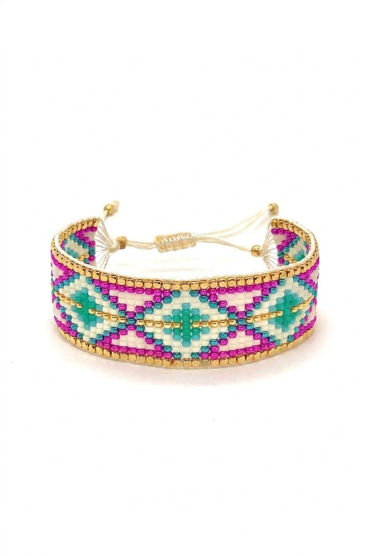 Fresh Japanese Miyuki Bracelet Green - Enhanced Studio Photo