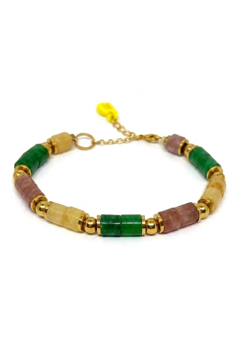 Japanese Miyuki Yellow Shine Bracelet Green - Enhanced Studio Photo