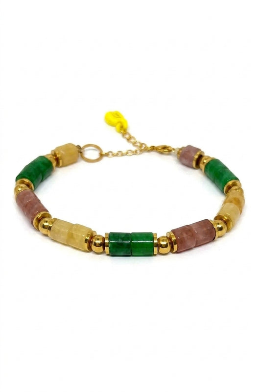 Japanese Miyuki Yellow Shine Bracelet Green - Enhanced Studio Photo