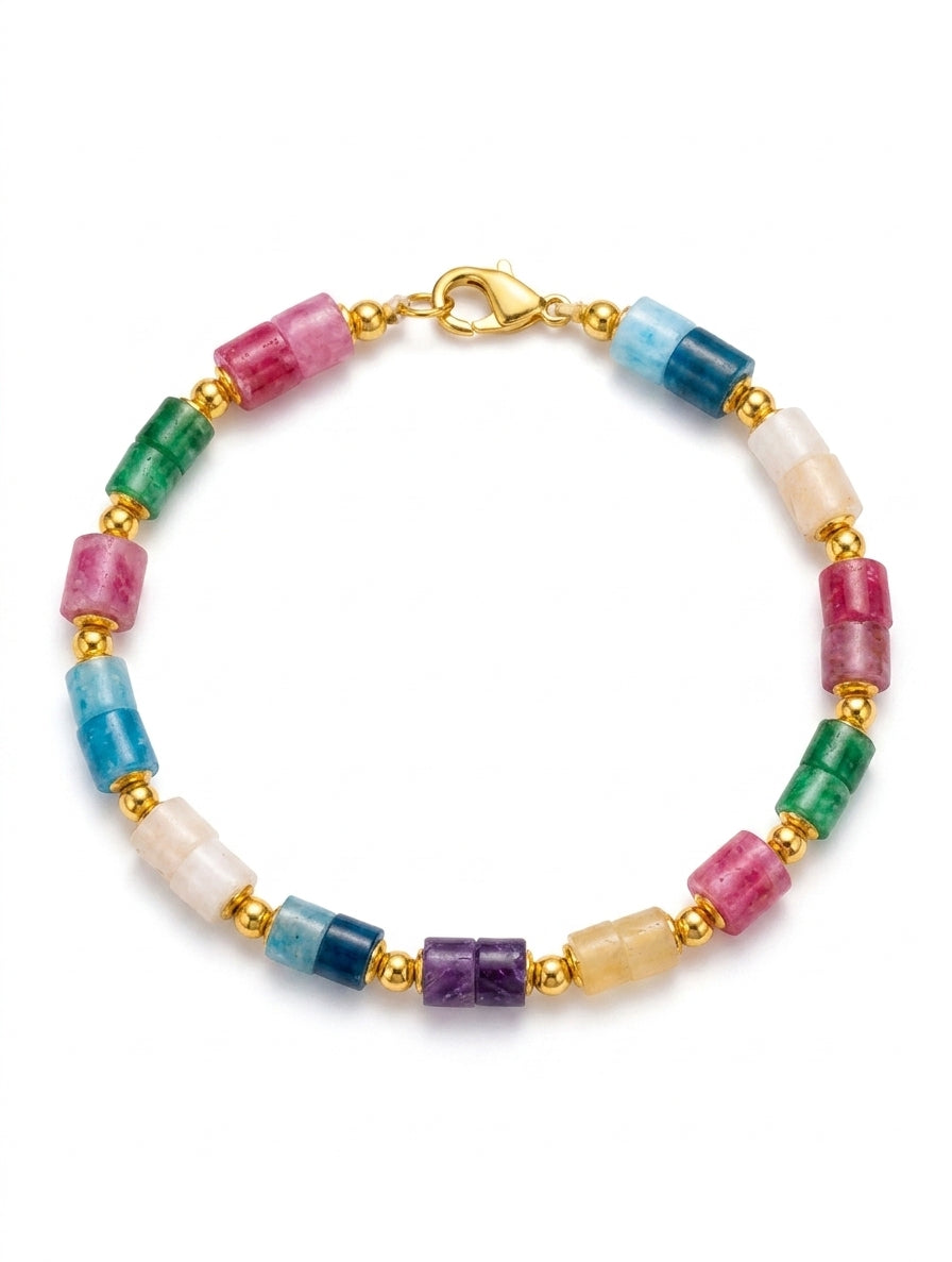 Japanese Miyuki Yellow Shine Bracelet Green - Enhanced Studio Photo