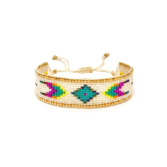 Cloud Japanese Miyuki Beaded Bracelets 18K Gold - Enhanced Studio Photo