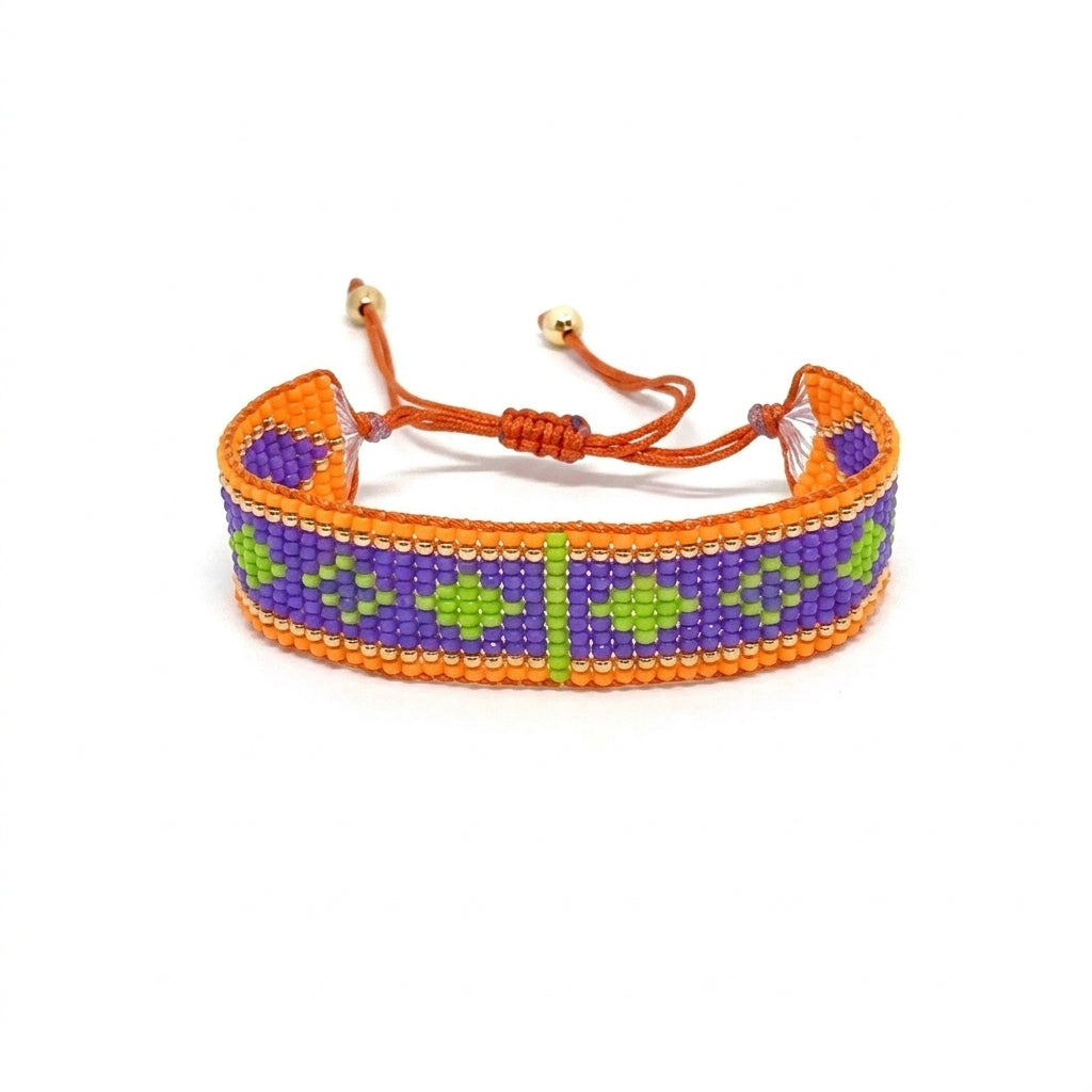 Crown Japanese Miyuki Beaded Bracelets 18K Gold - Enhanced Studio Photo