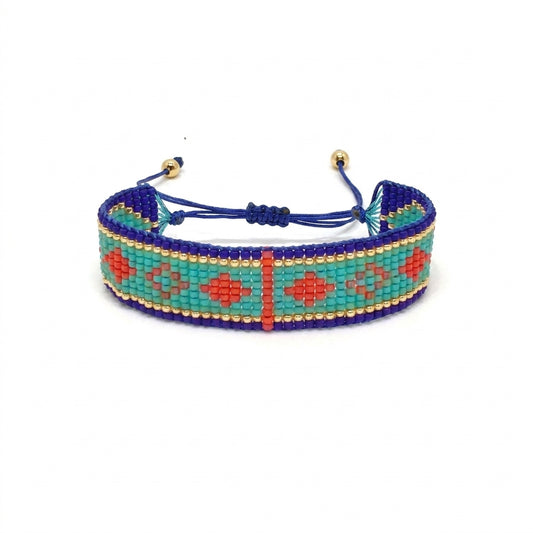 Crown Japanese Miyuki Beaded Bracelets 18K Gold - Enhanced Studio Photo