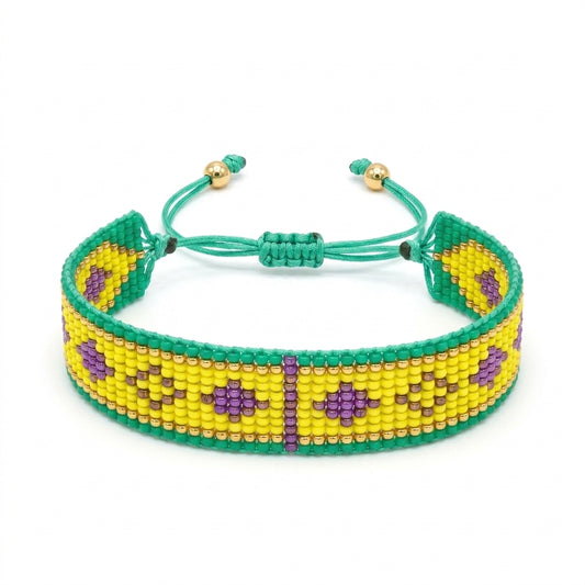 Crown Japanese Miyuki Beaded Bracelets 18K Gold - Enhanced Studio Photo