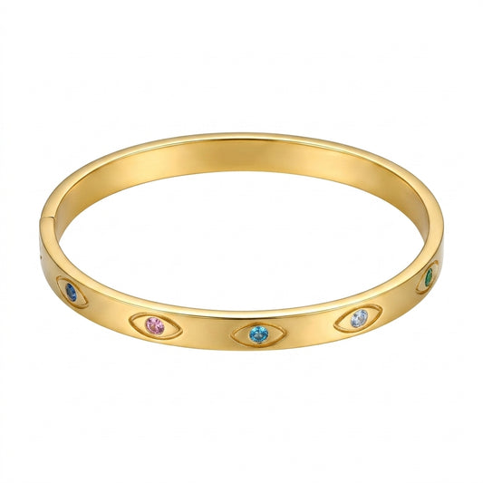 Eva Evil Eye Bracelet Gold - Enhanced Studio Photo