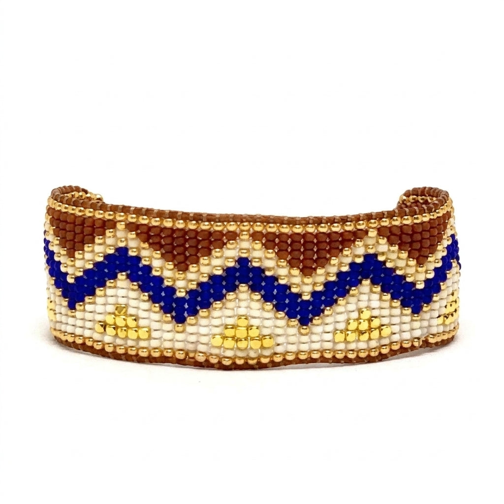 Egyptian Japanese Miyuki Beaded Bracelets 18K Gold - Enhanced Studio Photo