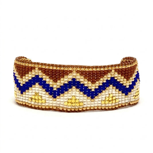 Egyptian Japanese Miyuki Beaded Bracelets 18K Gold - Enhanced Studio Photo