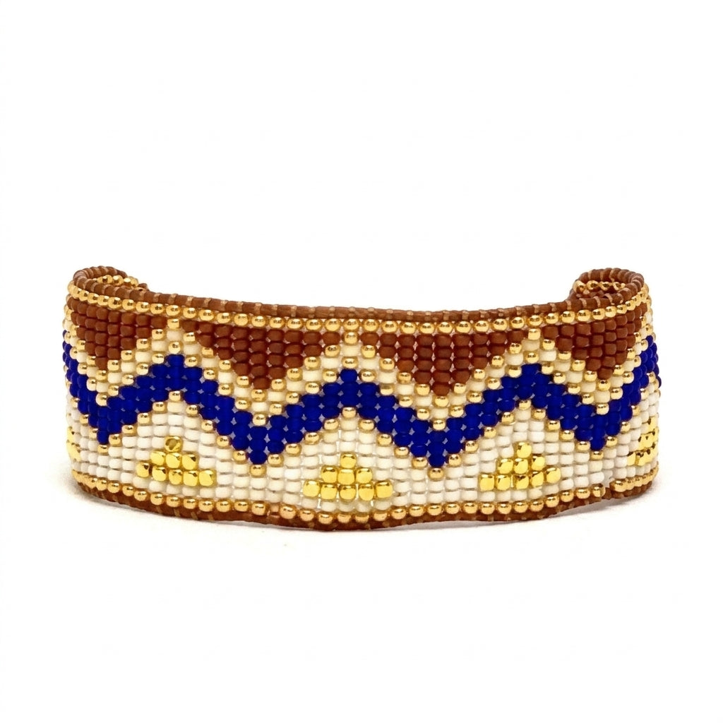 Egyptian Japanese Miyuki Beaded Bracelets 18K Gold - Enhanced Studio Photo