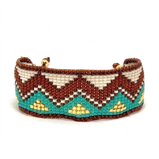 Egyptian Japanese Miyuki Beaded Bracelets 18K Gold - Enhanced Studio Photo