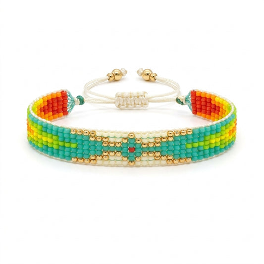 Ice Cream Japanese Miyuki Beaded Bracelets 18K Gold - Enhanced Studio Photo