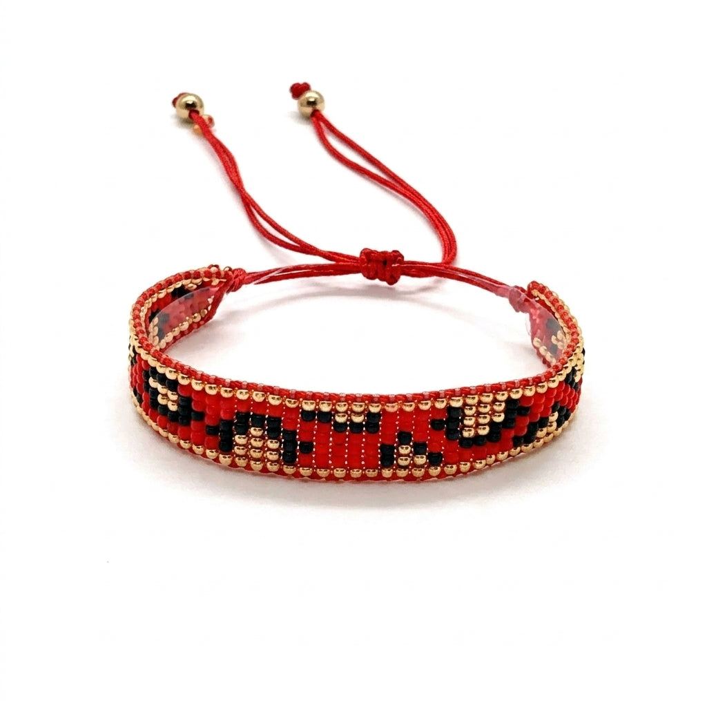 Leo Japanese Miyuki Beaded Bracelets 18K Gold - Enhanced Studio Photo