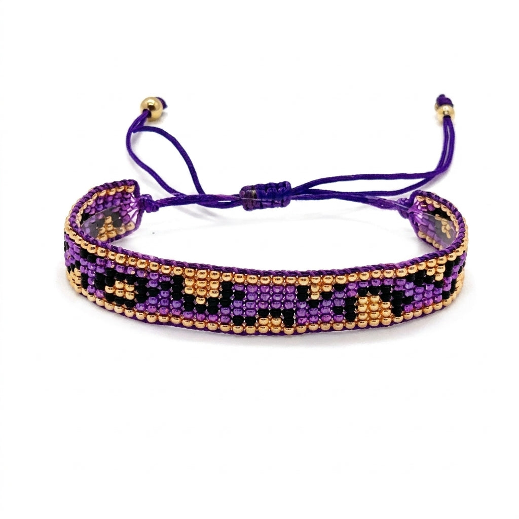 Leo Japanese Miyuki Beaded Bracelets 18K Gold - Enhanced Studio Photo