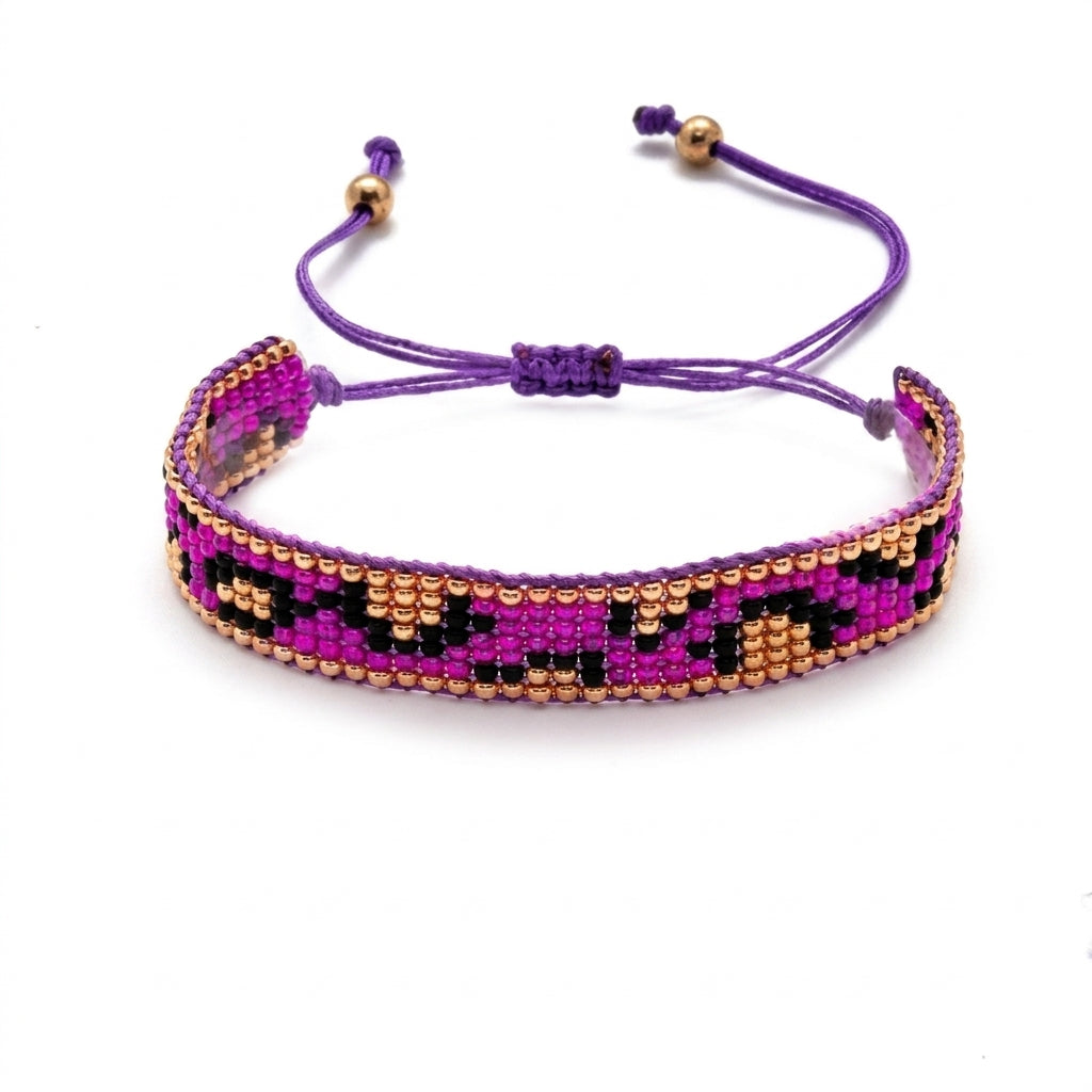 Leo Japanese Miyuki Beaded Bracelets 18K Gold - Enhanced Studio Photo
