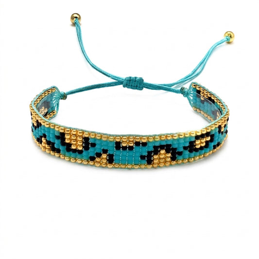Leo Japanese Miyuki Beaded Bracelets 18K Gold - Enhanced Studio Photo