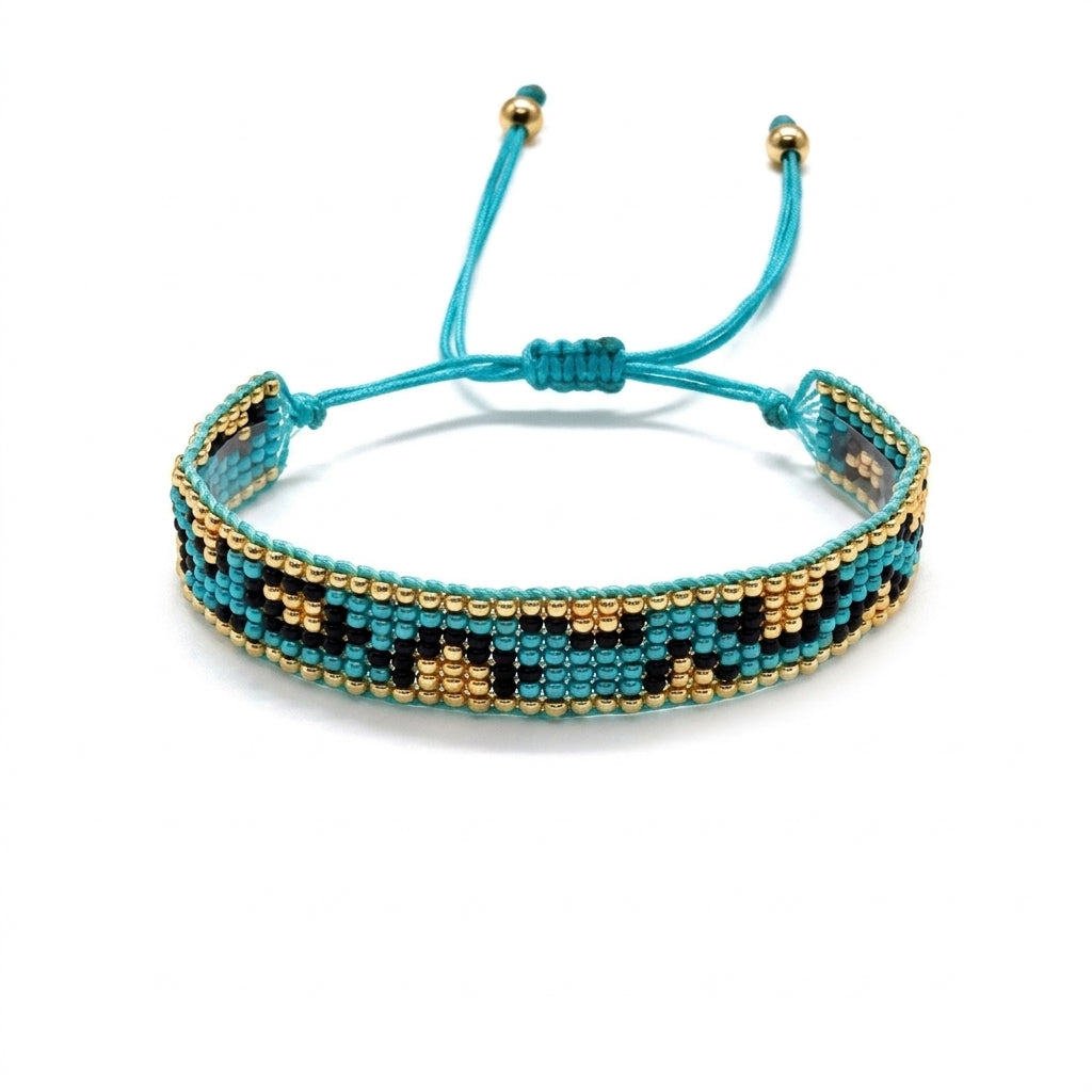 Leo Japanese Miyuki Beaded Bracelets 18K Gold - Enhanced Studio Photo