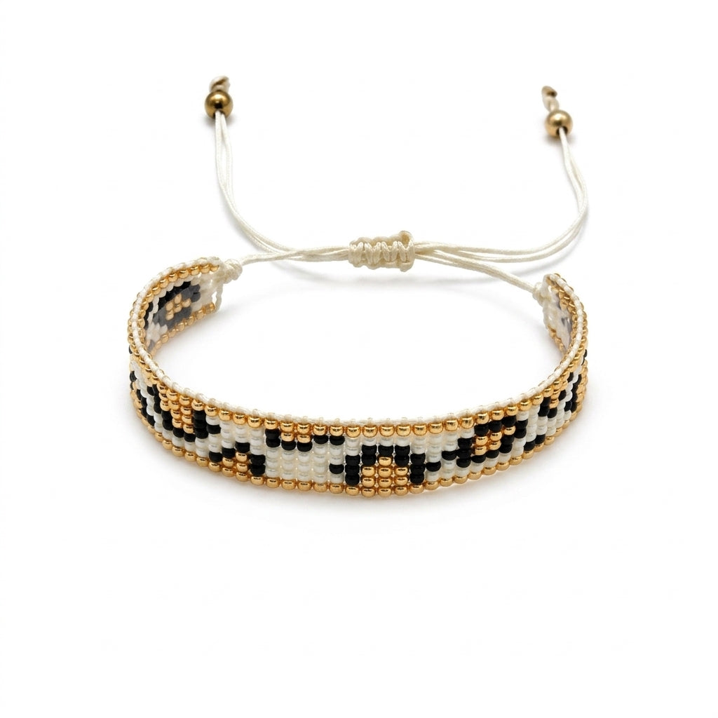 Leo Japanese Miyuki Beaded Bracelets 18K Gold - Enhanced Studio Photo