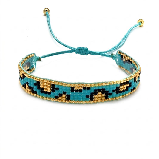 Leo Japanese Miyuki Beaded Bracelets 18K Gold - Enhanced Studio Photo