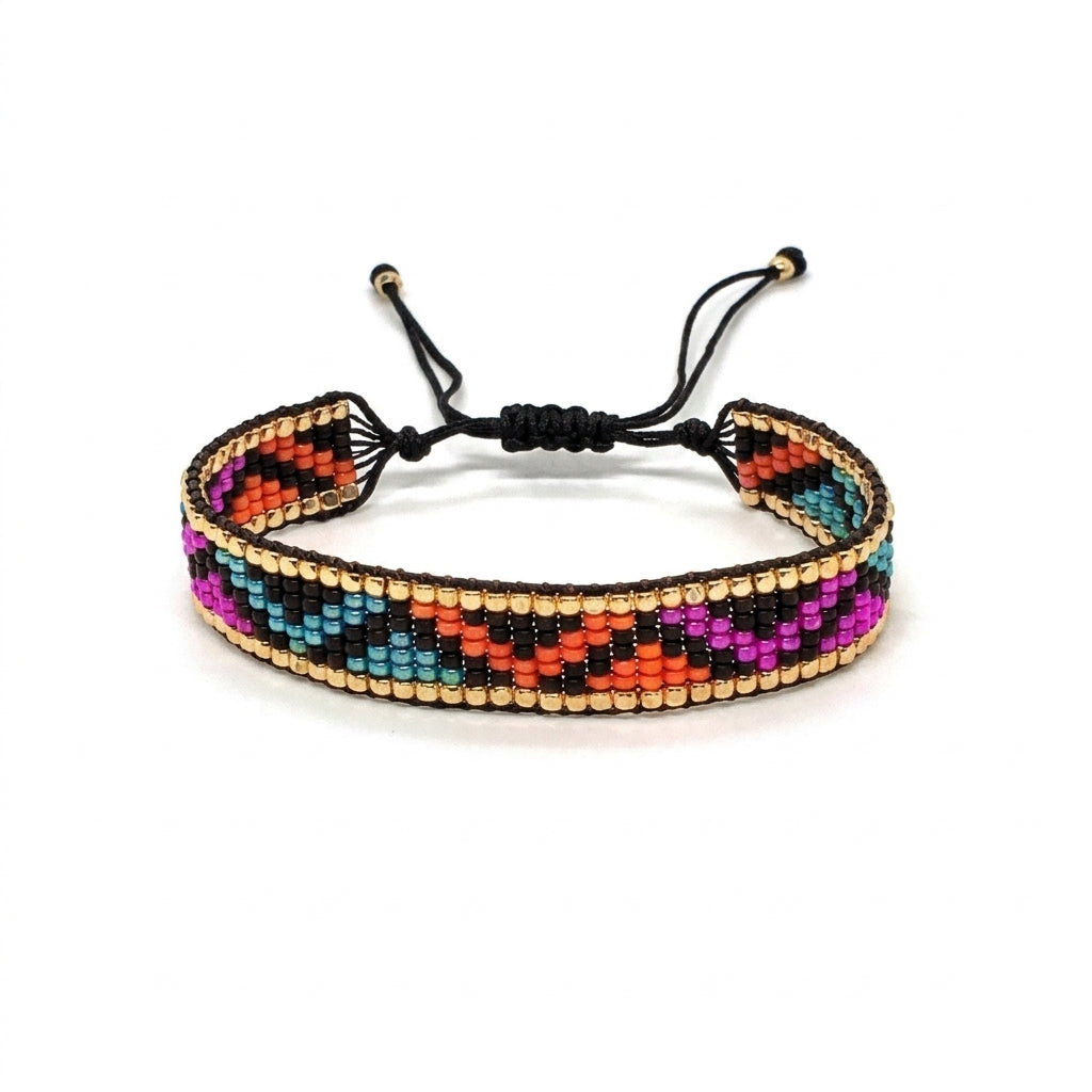 Mesh Japanese Miyuki Beaded Bracelets 18K Gold - Enhanced Studio Photo