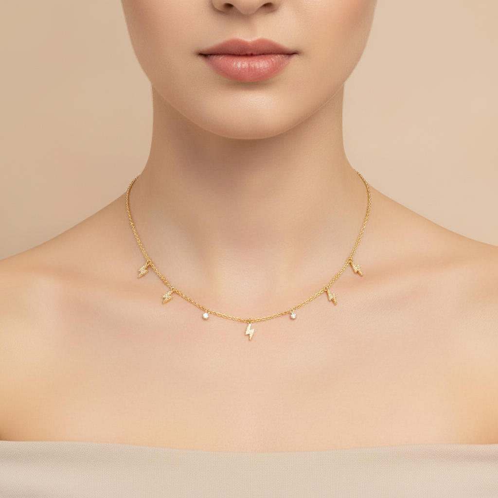 Classic Rhinestone Cross Diamond Cup Small Pendant Necklace