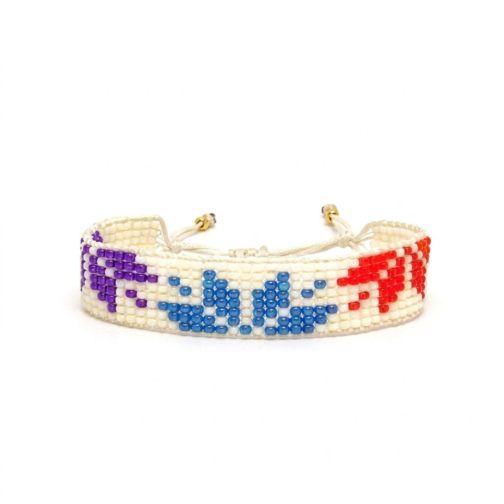 Floral Japanese Miyuki Beaded Bracelets 18K Gold - Enhanced Studio Photo