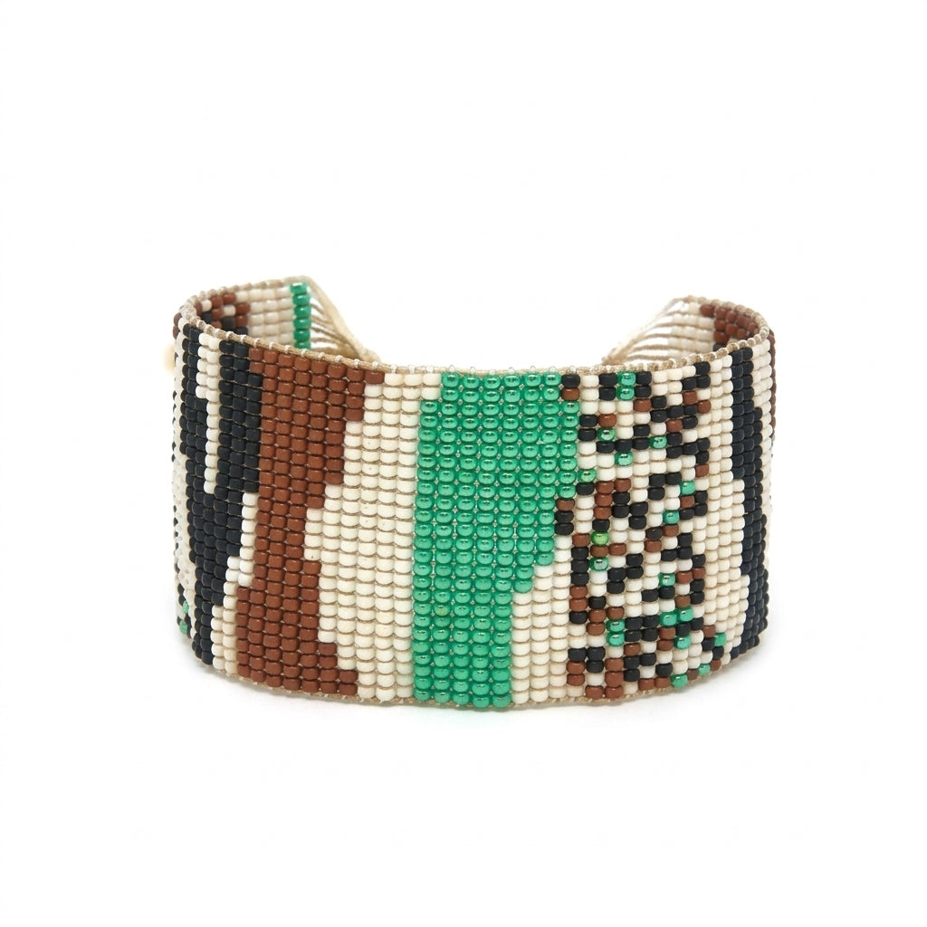 Patchwork Japanese Miyuki Beaded Bracelets 18K Gold - Enhanced Studio Photo