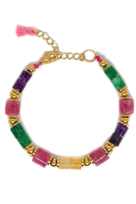 Japanese Miyuki Rozzy Roller Bracelet Green - Enhanced Studio Photo