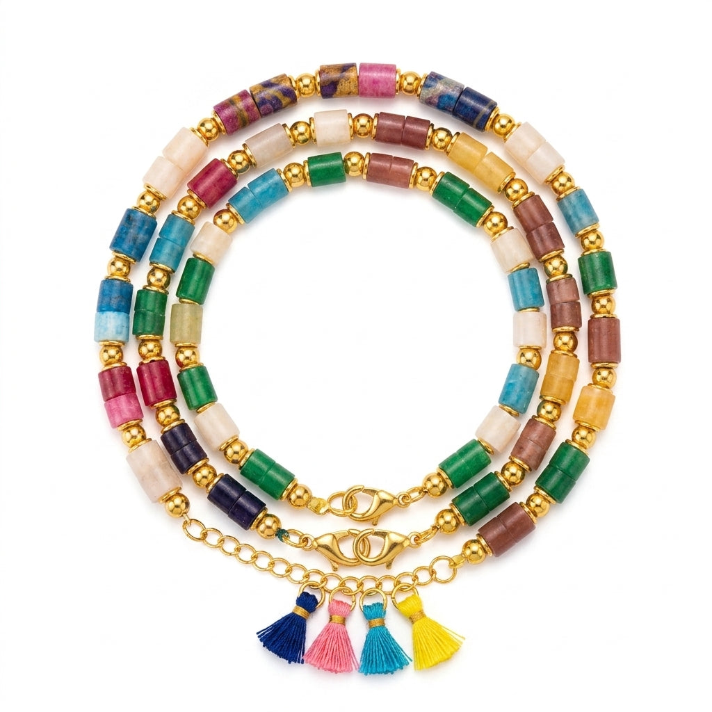 Japanese Miyuki Rozzy Roller Bracelet Green - Enhanced Studio Photo