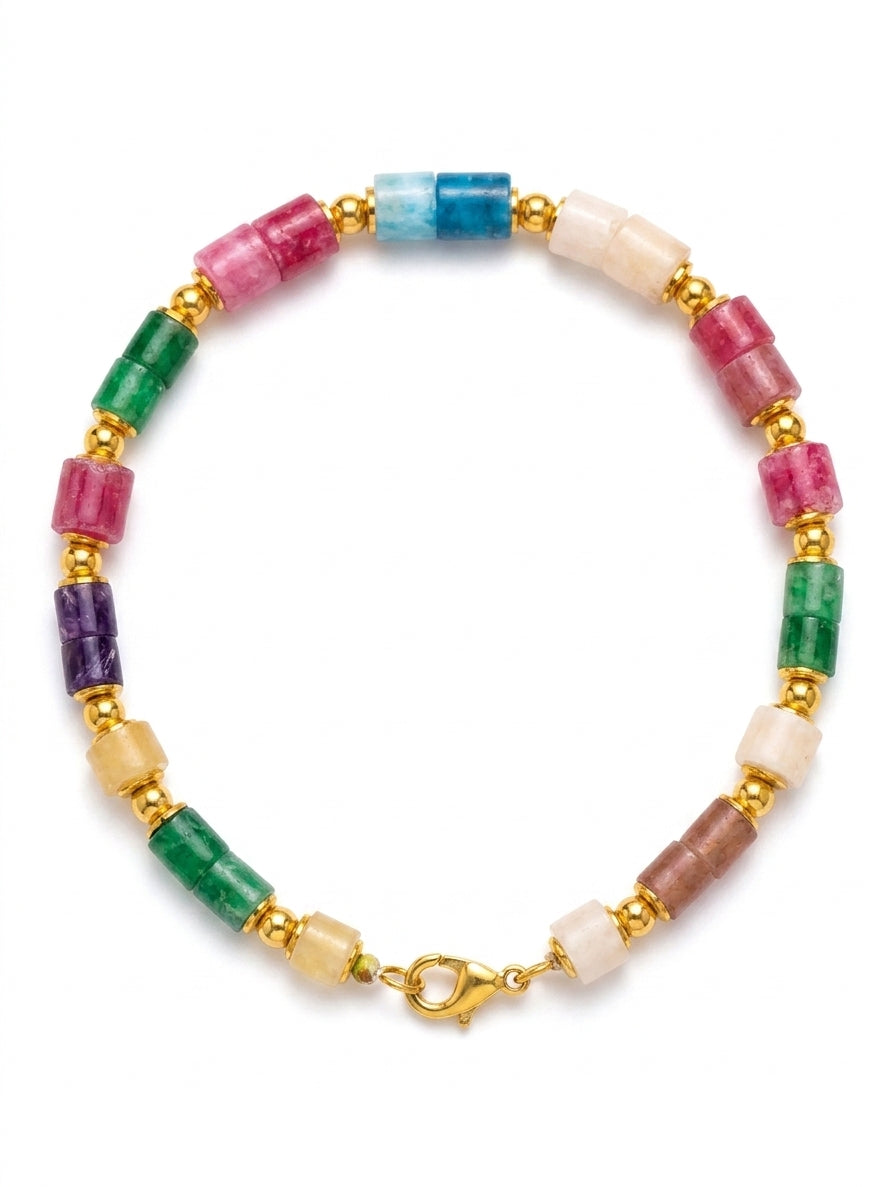 Japanese Miyuki Rozzy Roller Bracelet Green - Enhanced Studio Photo