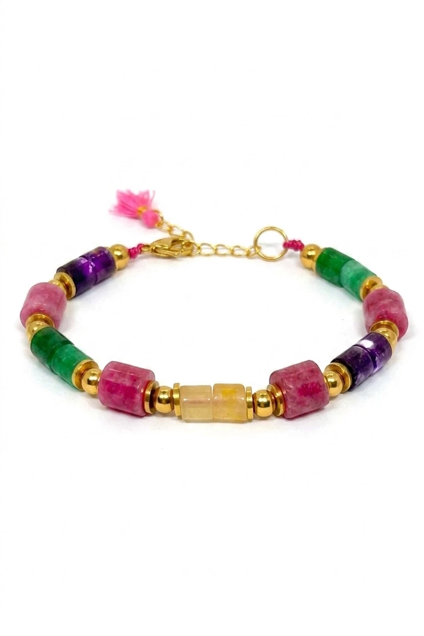 Japanese Miyuki Rozzy Roller Bracelet Green - Enhanced Studio Photo