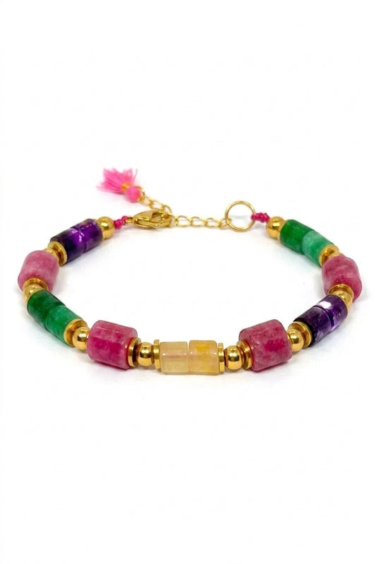 Japanese Miyuki Rozzy Roller Bracelet Green - Enhanced Studio Photo
