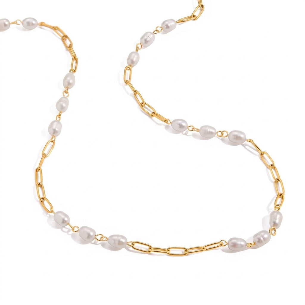 Elara Pearl Link Necklace - Enhanced Studio Photo