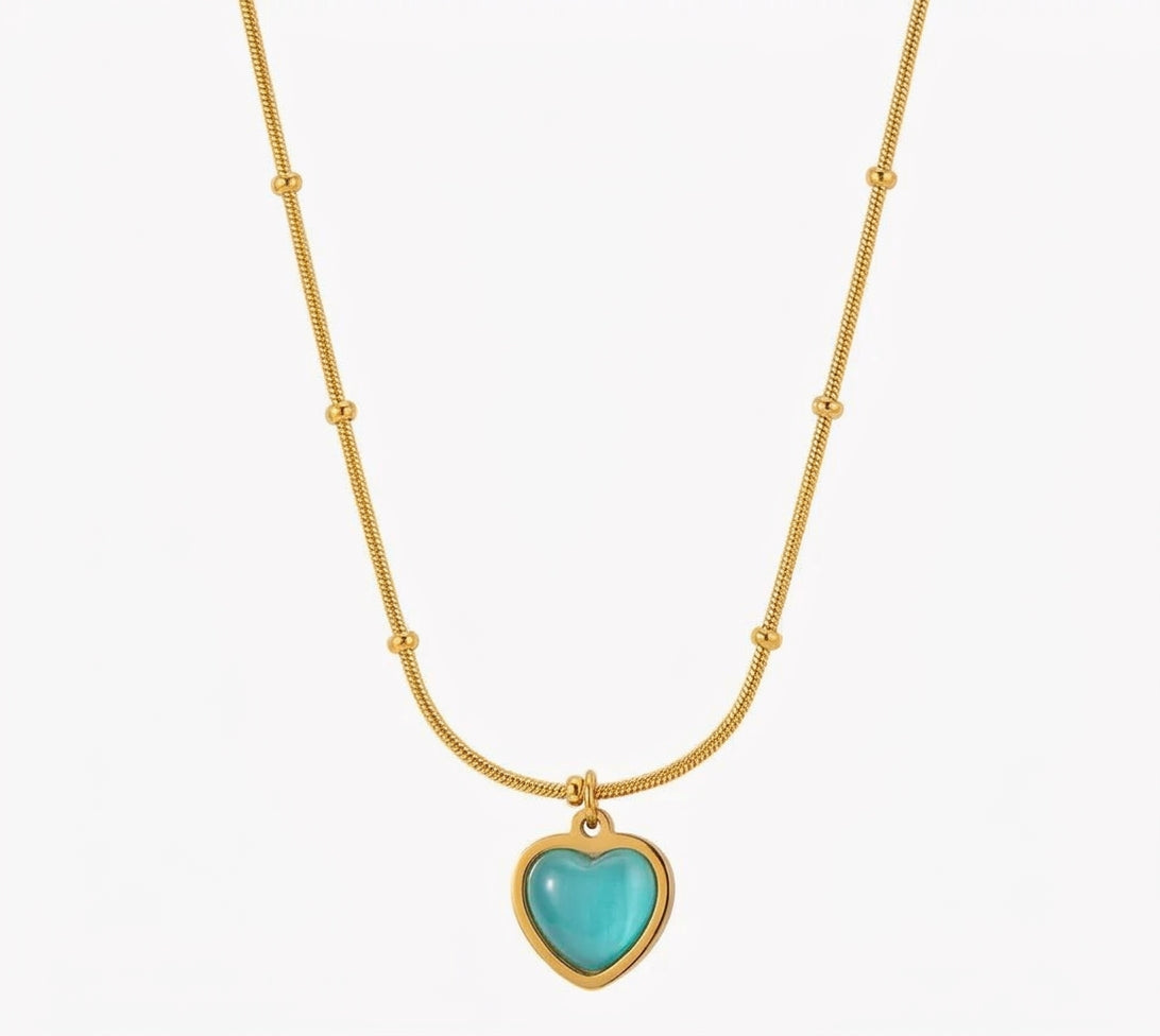 Turquoise Stone Trio Pendant Necklace - Enhanced Studio Photo