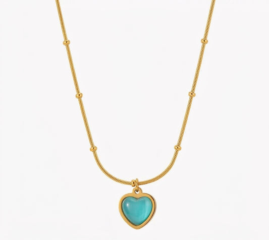 Turquoise Stone Trio Pendant Necklace - Enhanced Studio Photo