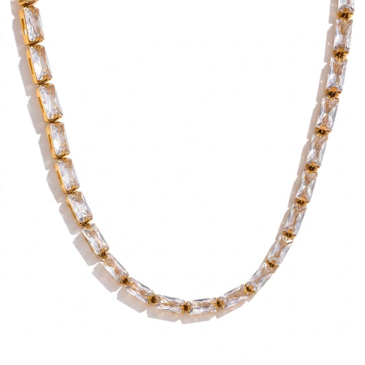 Elegant Cubic Zirconia Necklace - Enhanced Studio Photo