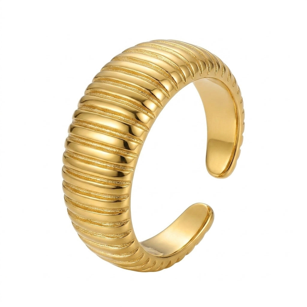 Golden Crescent Ring - Enhanced Studio Photo