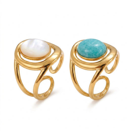 Celestial Tide Adjustable Ring - Enhanced Studio Photo