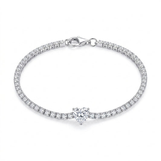 Eternal Love Heart Charm Bracelet - Enhanced Studio Photo