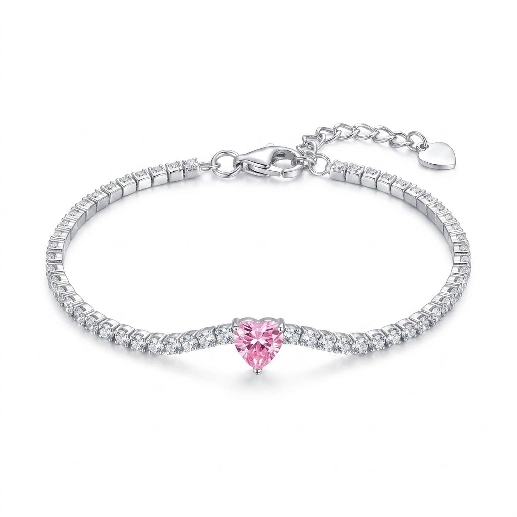 Eternal Love Heart Charm Bracelet - Enhanced Studio Photo