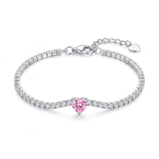 Eternal Love Heart Charm Bracelet - Enhanced Studio Photo