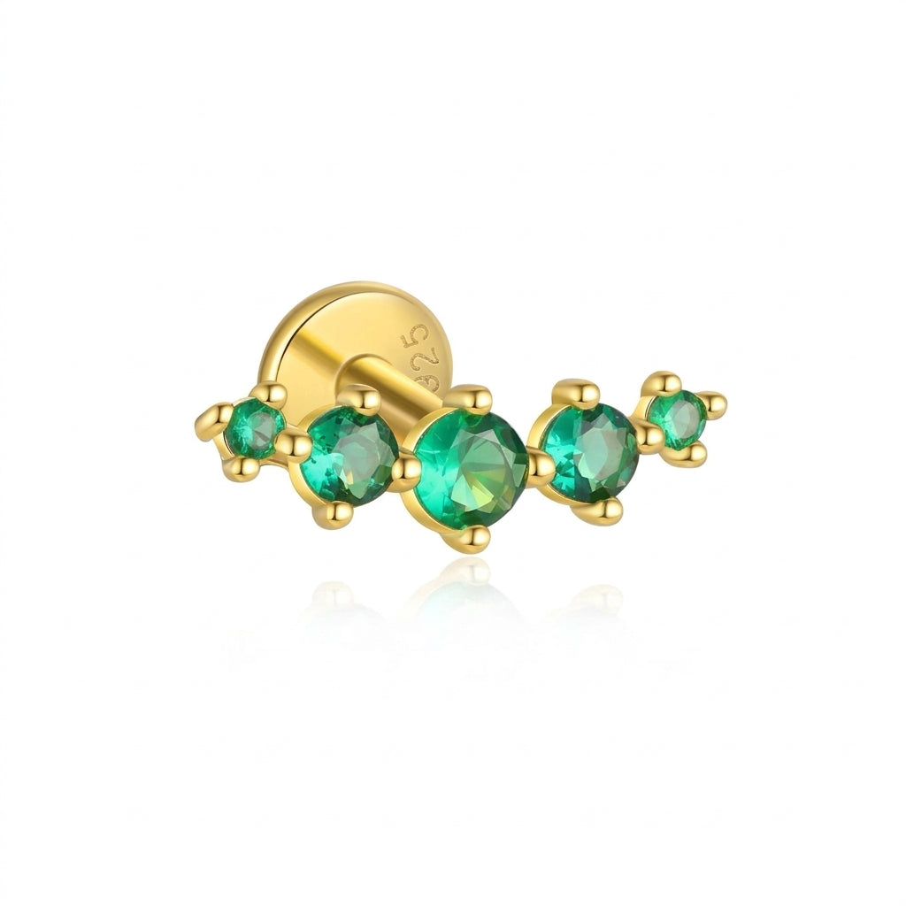 Emerald Radiance Silver 925 Piercing - Enhanced Studio Photo