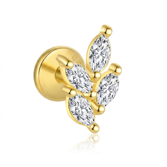 Celestial Glow Zircon Silver 925 Piercing - Enhanced Studio Photo