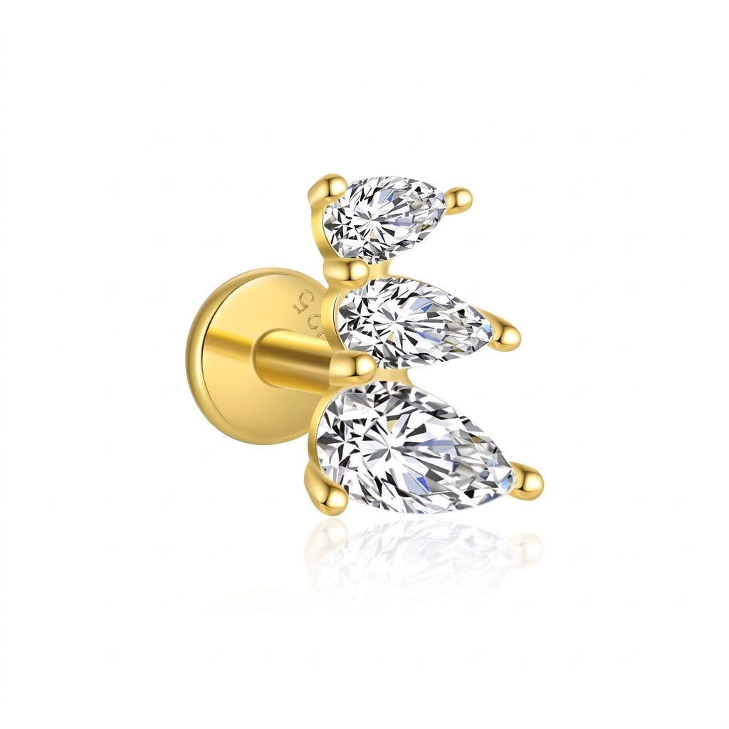 Celestial Glow Zircon Silver 925 Piercing - Enhanced Studio Photo