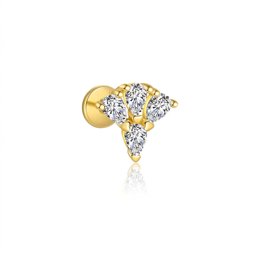 Celestial Glow Zircon Silver 925 Piercing - Enhanced Studio Photo