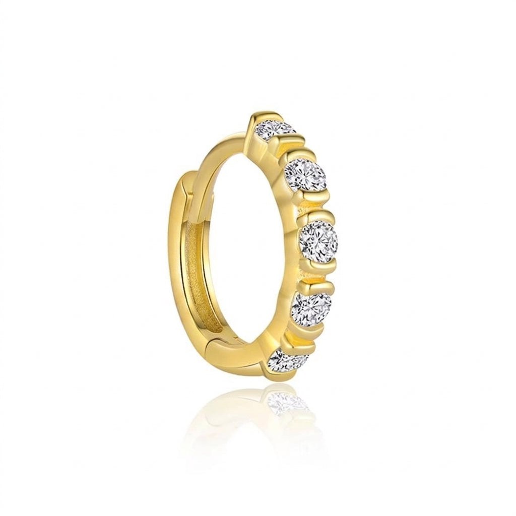 Luminous Grace Hoop Silver 925 Piercing - Enhanced Studio Photo