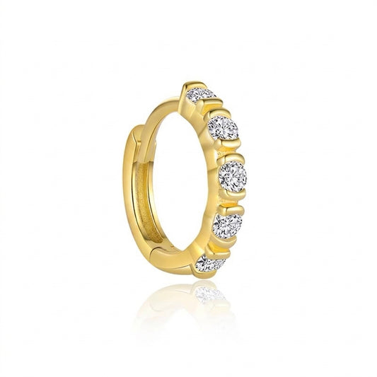 Luminous Grace Hoop Silver 925 Piercing - Enhanced Studio Photo
