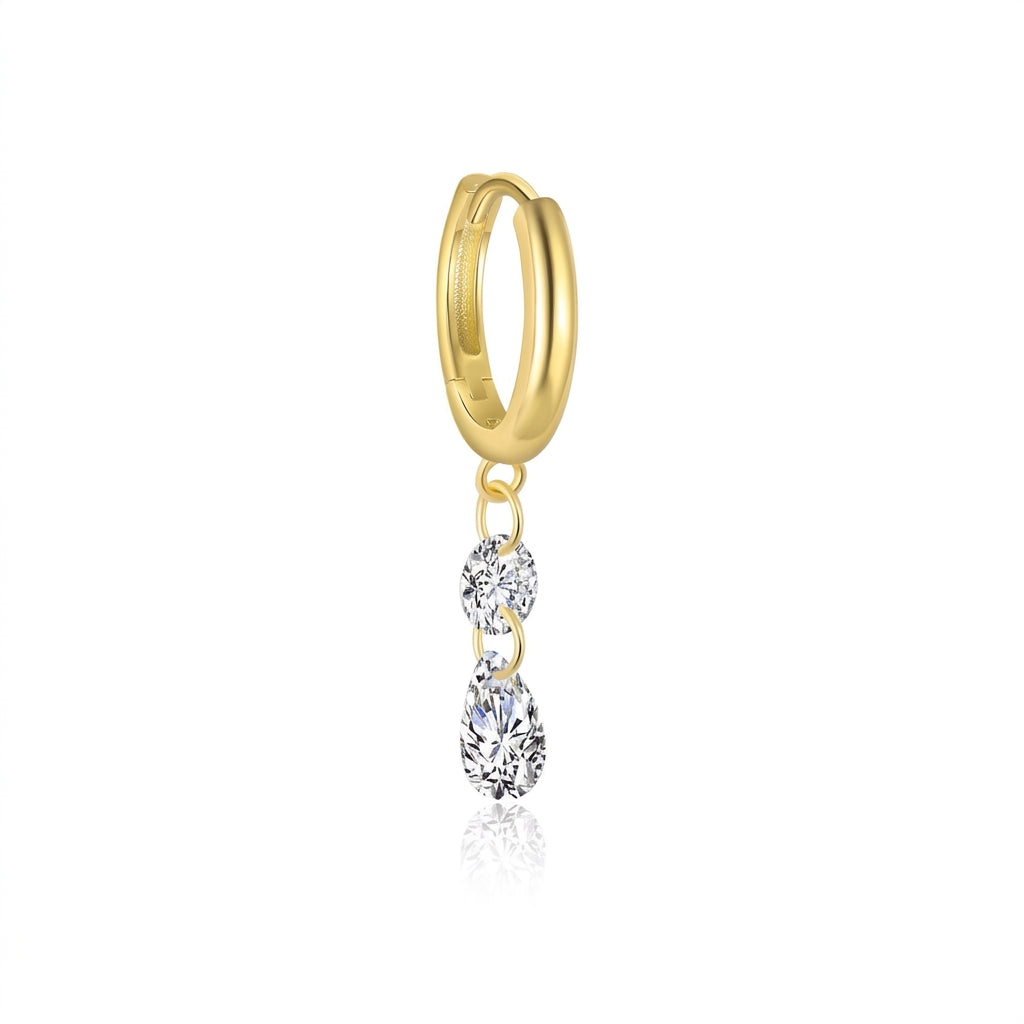 Luminous Grace Hoop Silver 925 Piercing - Enhanced Studio Photo
