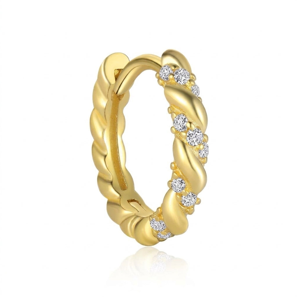 Luminous Grace Hoop Silver 925 Piercing - Enhanced Studio Photo