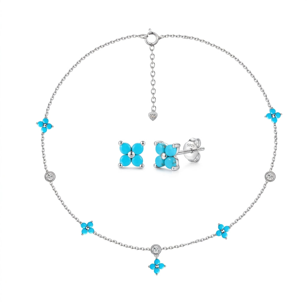 Azure Grace Turquoise Jewelry Silver 925 Set - Enhanced Studio Photo