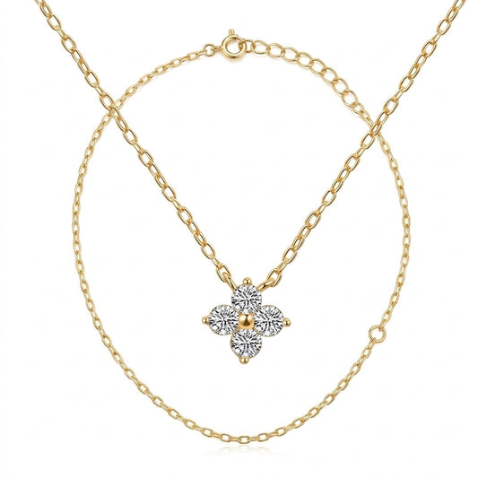 Blossom Glow Flower Silver 925 Necklace - Enhanced Studio Photo